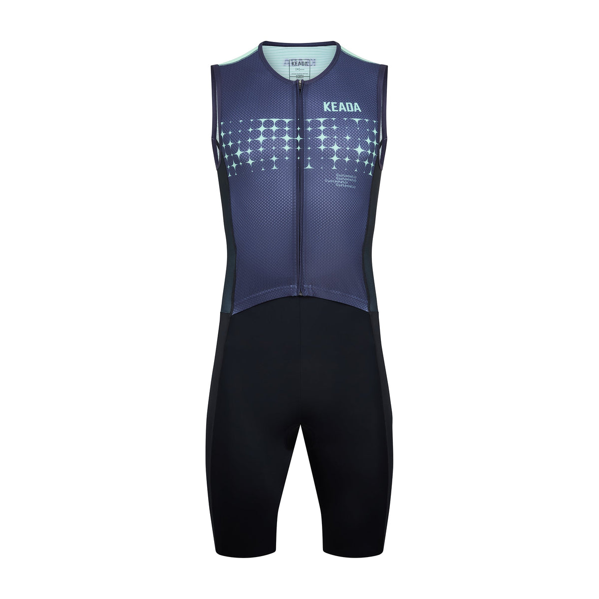 Keada Systematic Four Trisuit - Men's Sleeveless Trisuit Green, official product photo, available at Aztecs Bikes in East London