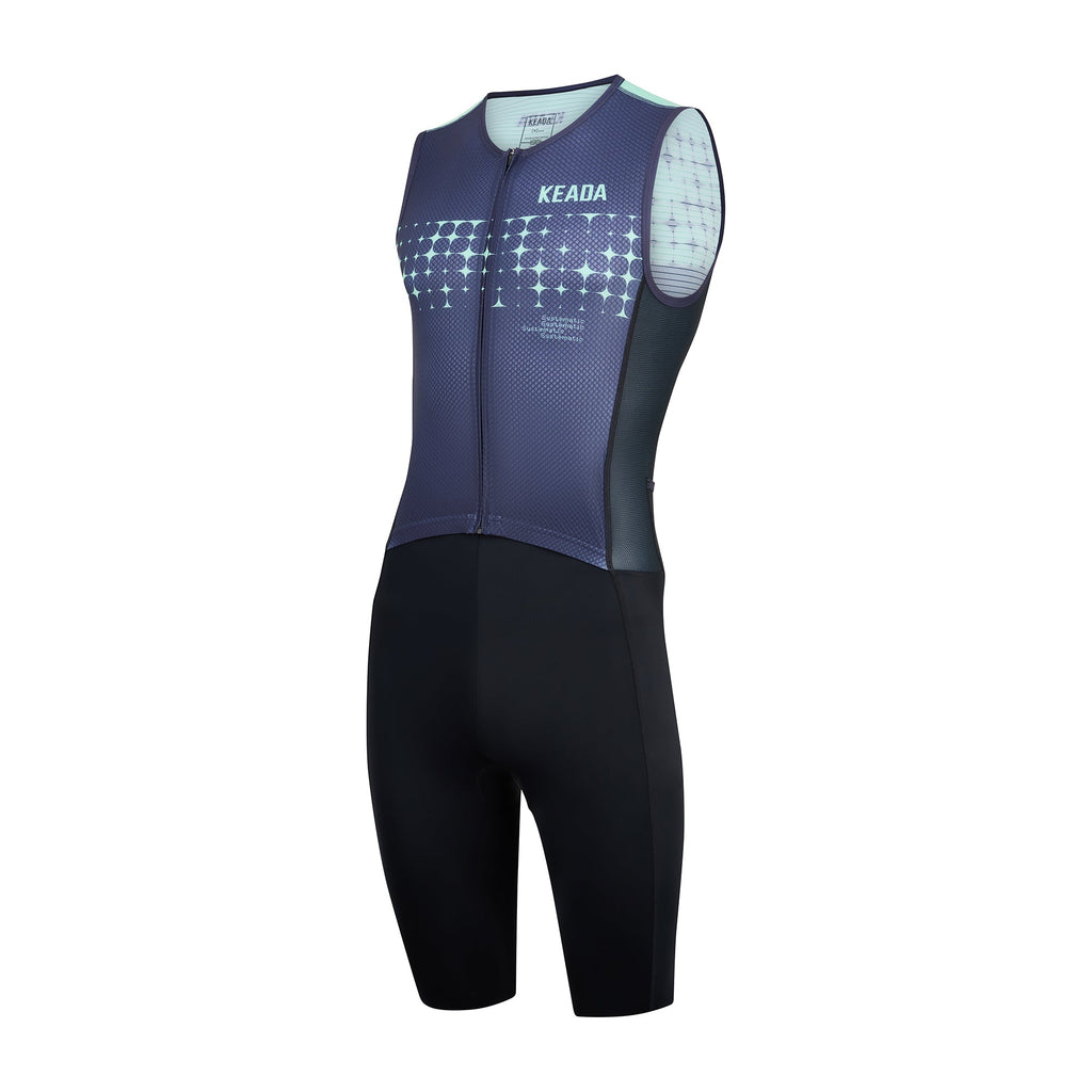 Keada Systematic Four Trisuit - Men's Sleeveless Trisuit Green, alternative view 3, available at Aztecs Bikes in East London