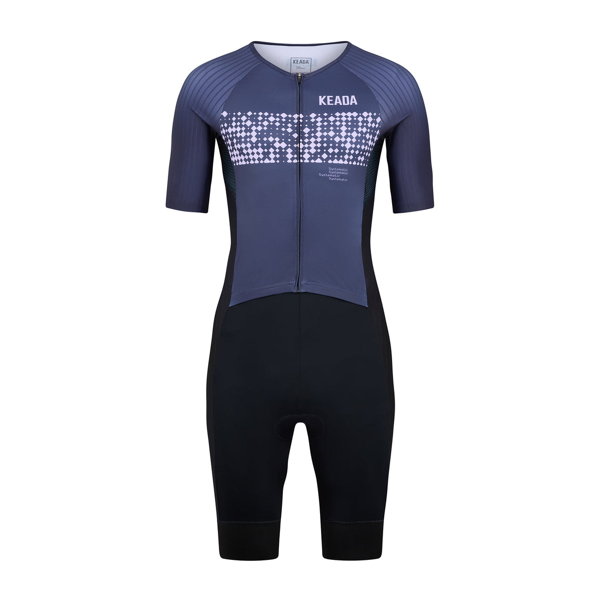 Keada Systematic One Trisuit - Men's Sleeved Trisuit Purple, official product photo, available at Aztecs Bikes in East London