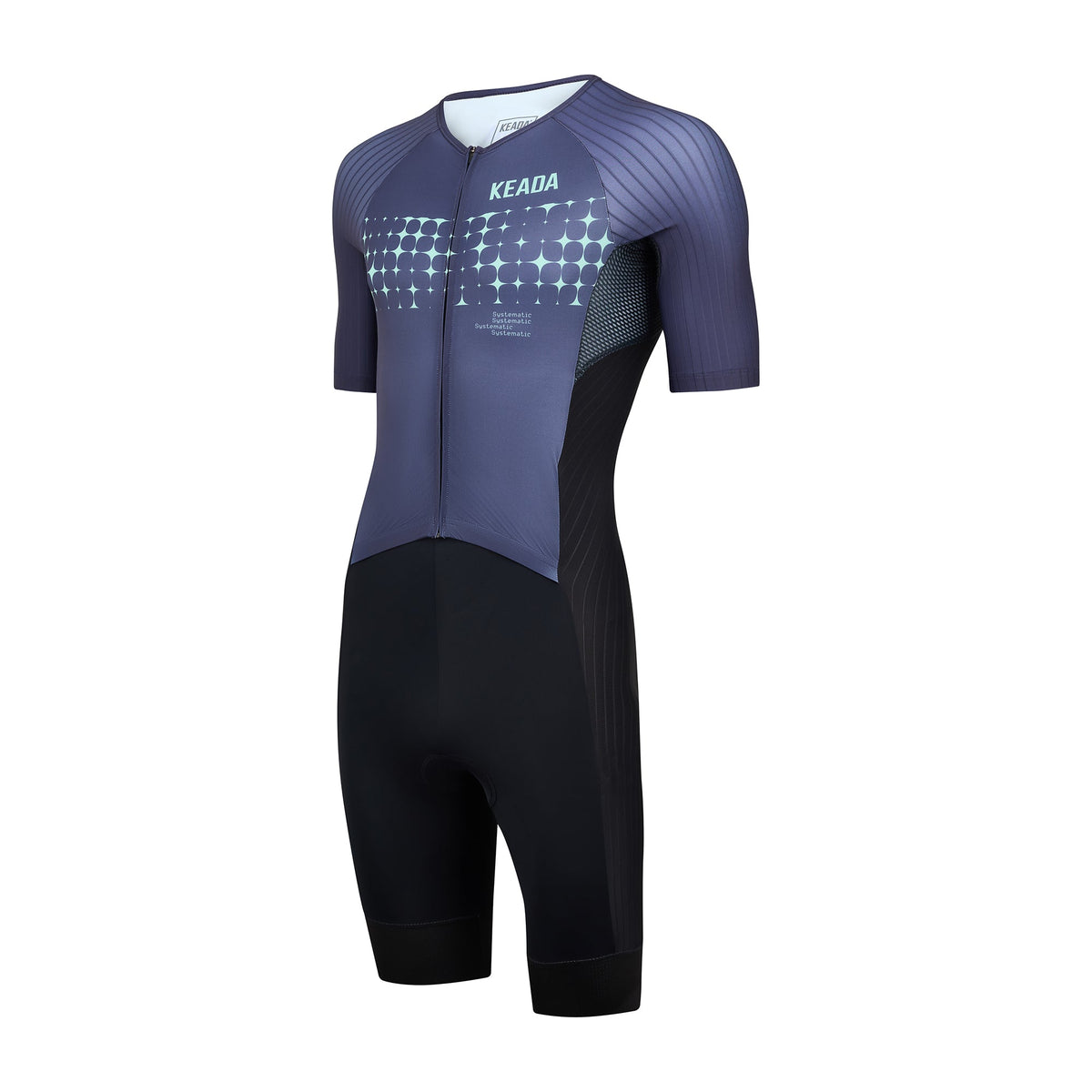 Keada Systematic Three Trisuit - Men's Sleeved Trisuit Green, alternative view 3, available at Aztecs Bikes in East London