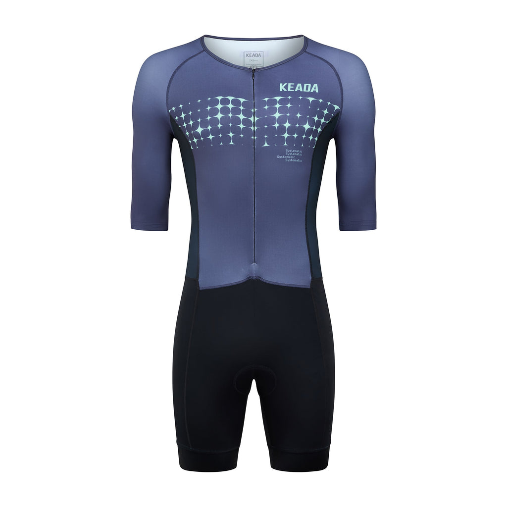 Keada Systematic Three Trisuit - Women's Sleeved Trisuit Green, official product photo, available at Aztecs Bikes in East London