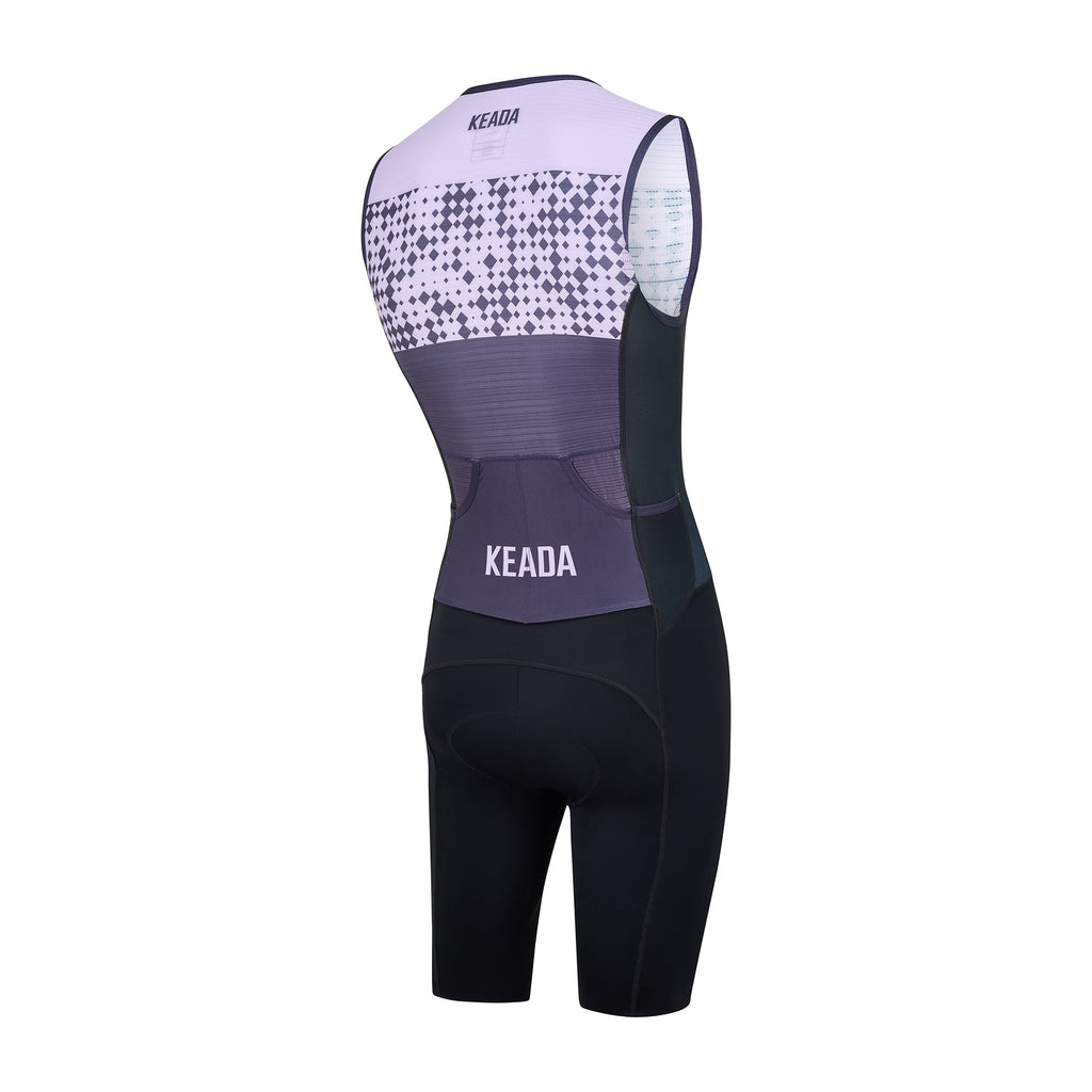 Keada Systematic Two Trisuit - Men's Sleeveless Trisuit Purple, alternative view 2, available at Aztecs Bikes in East London