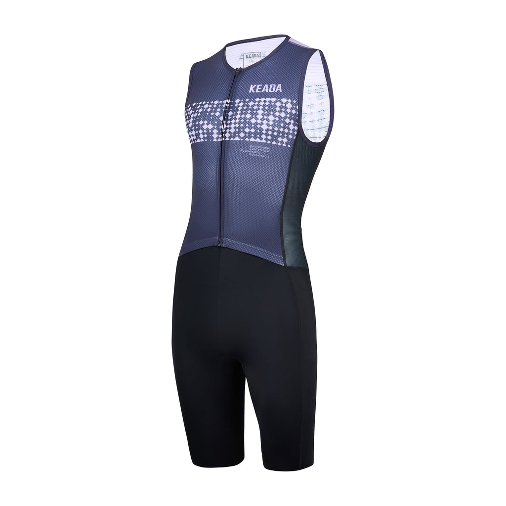 Keada Systematic Two Trisuit - Men's Sleeveless Trisuit Purple, alternative view 3, available at Aztecs Bikes in East London