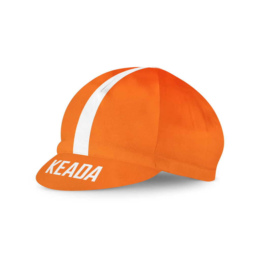Keada Unisex Essential Cycling Cap - Orange, alternative view 2, available at Aztecs Bikes in East London
