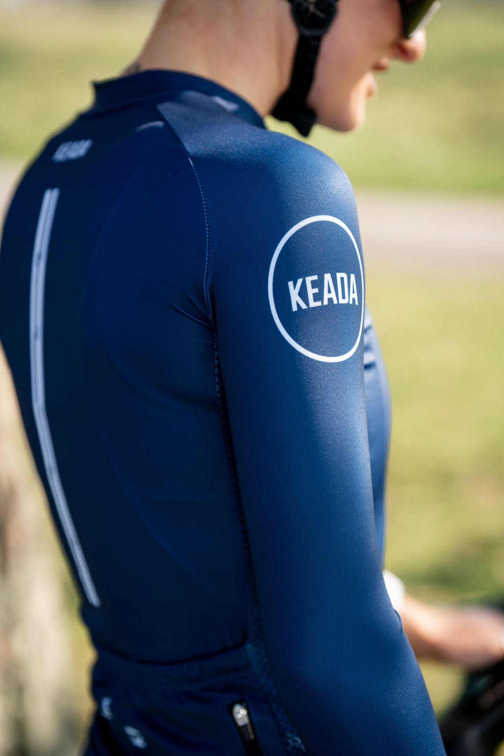 Keada Women's Essential Long Sleeved Cycling Jersey - Navy, alternative view 2, available at Aztecs Bikes in East London