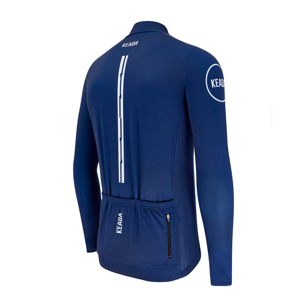 Keada Women's Essential Long Sleeved Cycling Jersey - Navy, alternative view 4, available at Aztecs Bikes in East London
