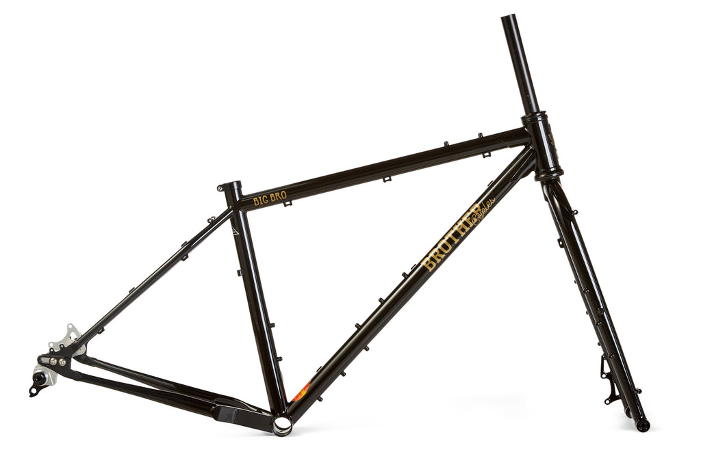 Brother Cycles Big Bro adventure frameset in Stealth Black, side view