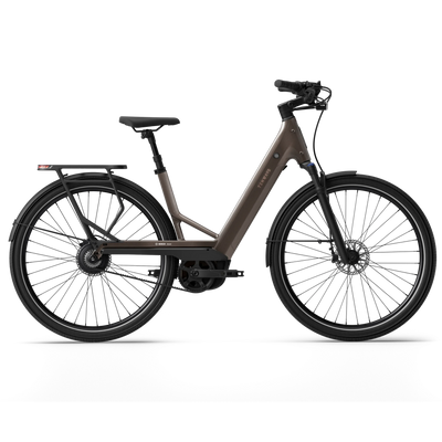 Tenways AGO Performance Bosch mid-drive electric bike in Walnut Brown, side view