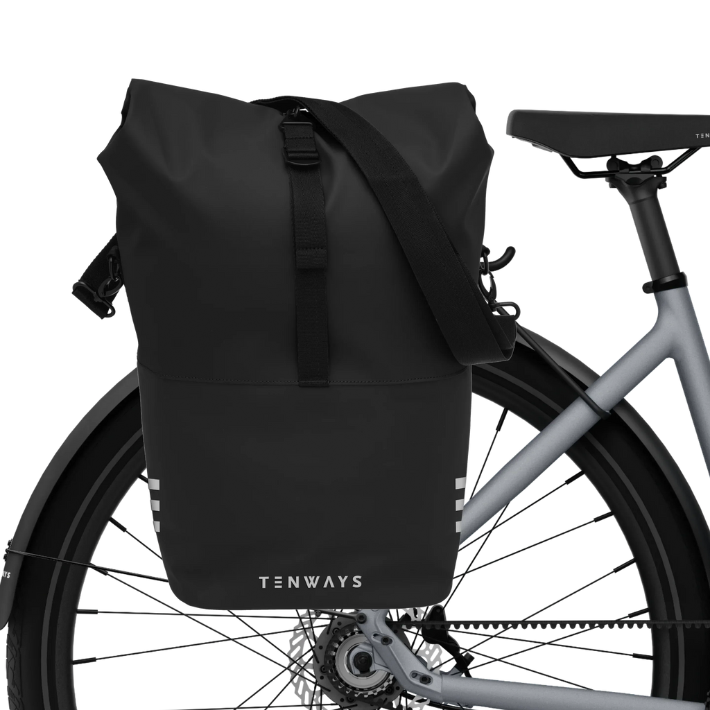 Tenways Premium Pannier Bag fitted to a Tenways CGO800S rear carrier