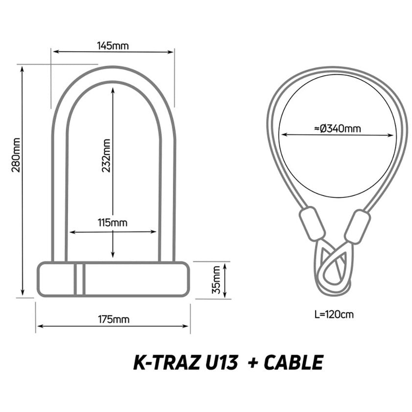 Zefal K-Traz U13 U-Lock with Cable, Sold Secure Silver, photo 3