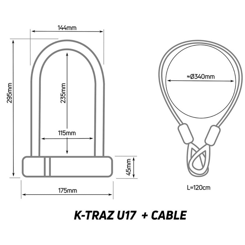 Zefal K-Traz U17 U-Lock with Cable, Sold Secure Gold, photo 2